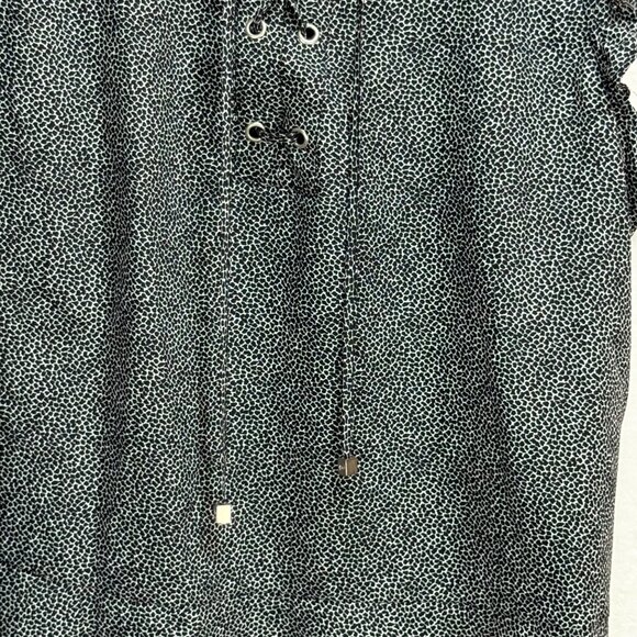 Michael Michael Kors Sleeveless Ruffle Blouse With Lace-Up Front L - Picture 5 of 7
